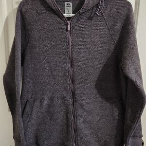 Mono B Knit Zip-Up Hoodie in Heathered Purple